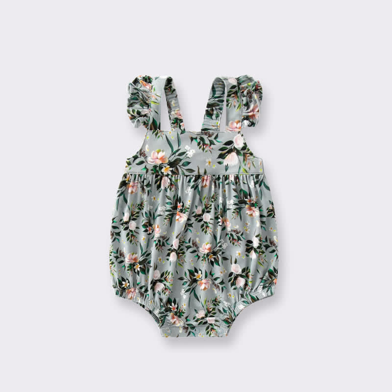 Baby Sweet Flower Newborn Strap Bodysuit