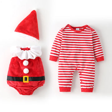 Baby Santa Claus Striped Set with Hat