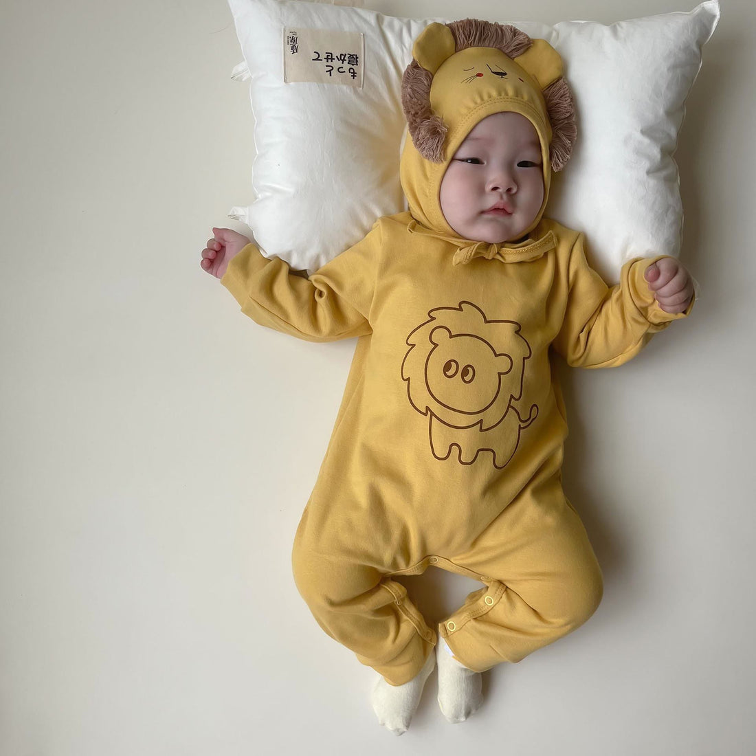 LION Baby Yellow Romper with Bonnet