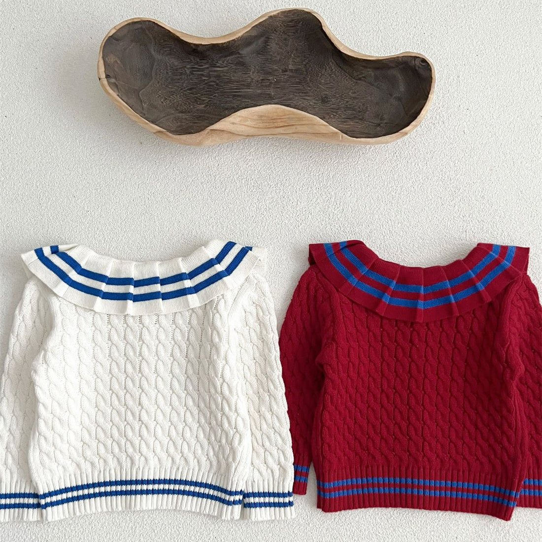 Baby Girl Knitted Lapels Preppy Style Cardigan