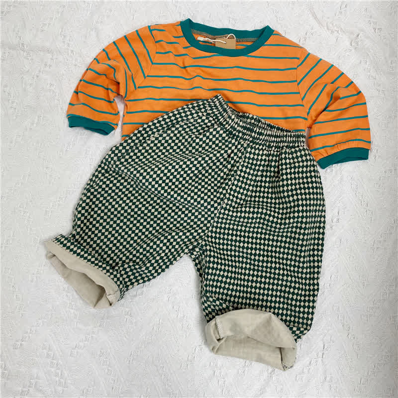 Toddler Boy Plaid Loose Carrot Pants