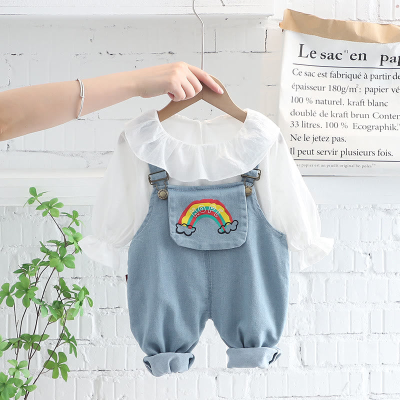 Baby Toddler Rainbow Overalls and Top Set