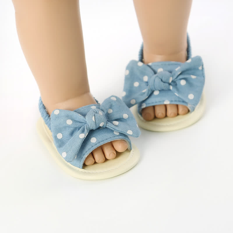 Baby Dot Striped Bowknot Slippers