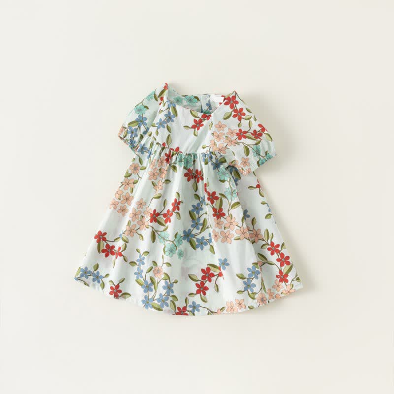 Toddler Girl Puff Sleeve Flower Dress