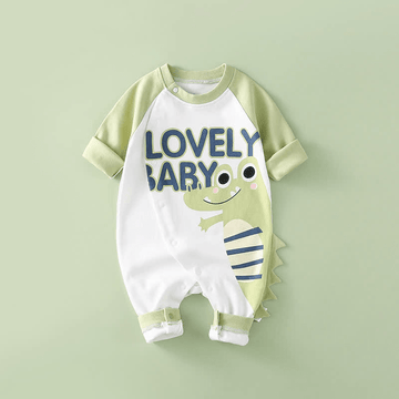 LOVELY BABY Crocodile Color Block Romper