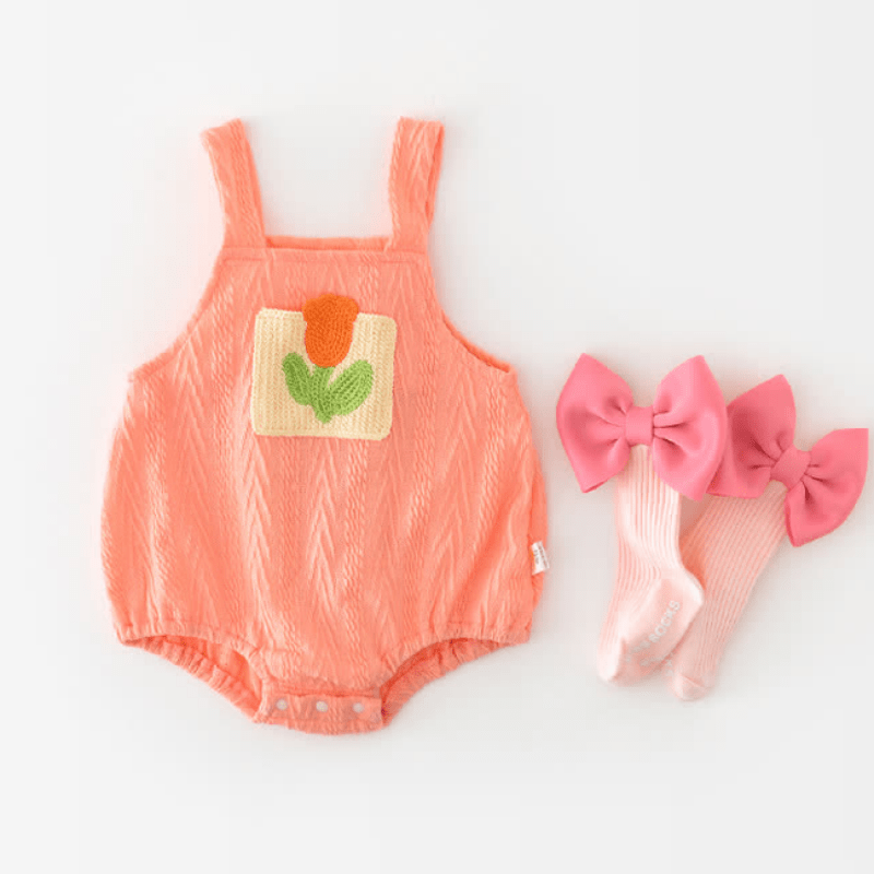 Baby Girl Flower Strap Bodysuit