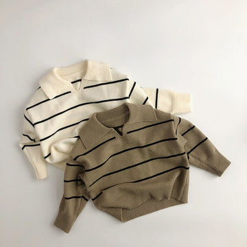 Toddler Boy V-neck Striped Sweater