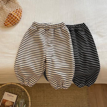 Baby Striped Fleece Lined Warm Pants