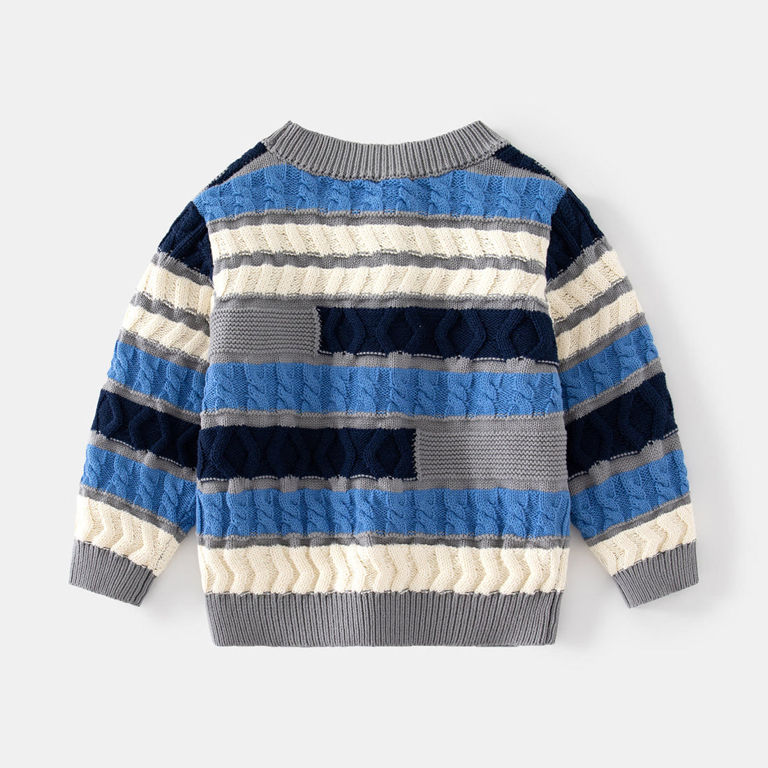 Toddler Boy Color Block Knitted Striped Sweater