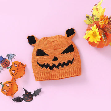 Baby Orange Pumpkin Halloween Beanie