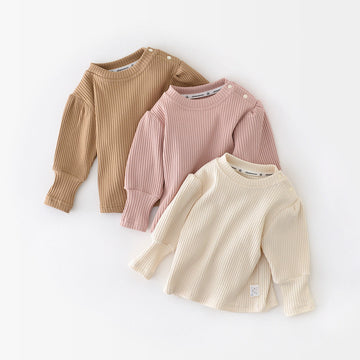 Baby Solid Color Ribbed Sweatshirt