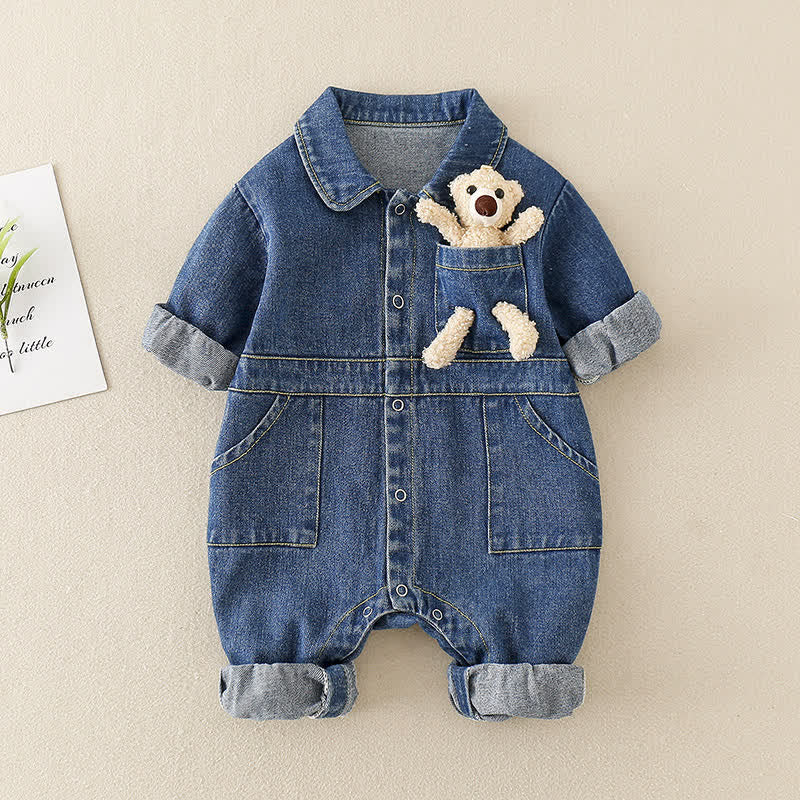 Baby Lovely Bear Polo Collar Romper