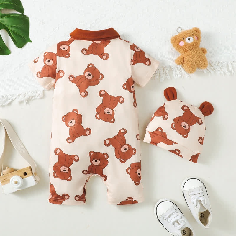 Baby Bear Newborn Romper and Hat Set