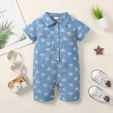 Baby Coconut Tree Polo Collar Romper