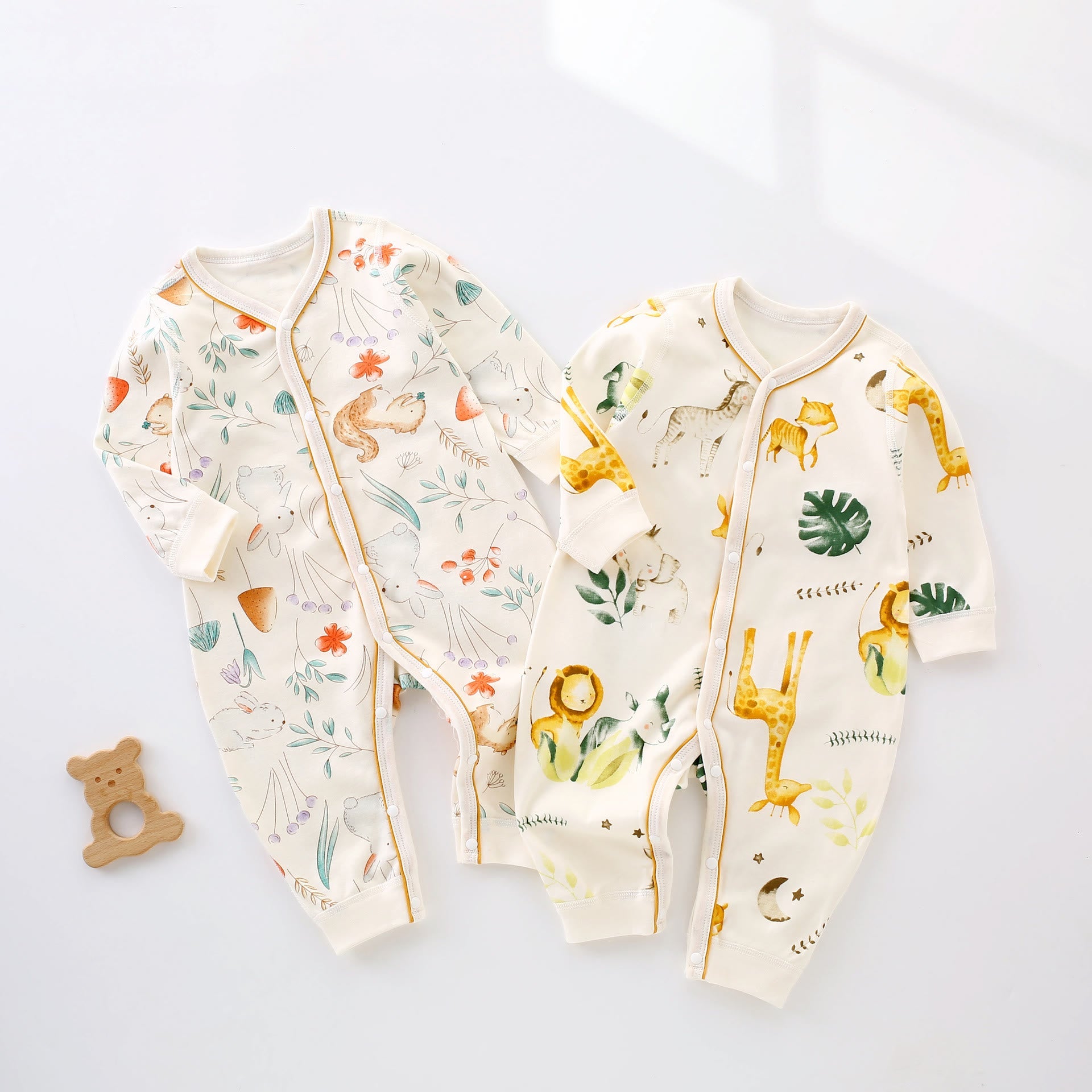 Baby Cartoon Animal Leaf Romper