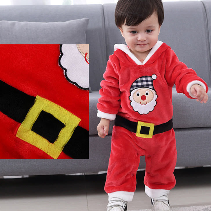 Baby Santa Claus Fake Belt Romper