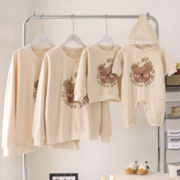 Family Matching Bear Slogan Sweatshirt