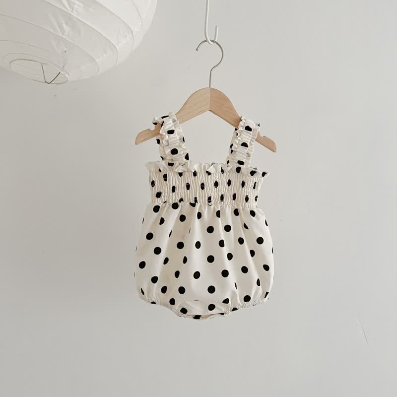 Baby Polka Dot Sling Bodysuit Dress