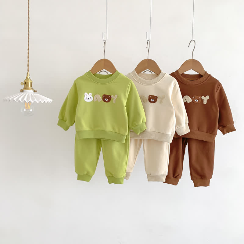 AY Baby Bunny Bear Casual Shirt and Loose Pants Set