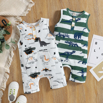 Baby Dinosaur Sleeveless Newborn Romper