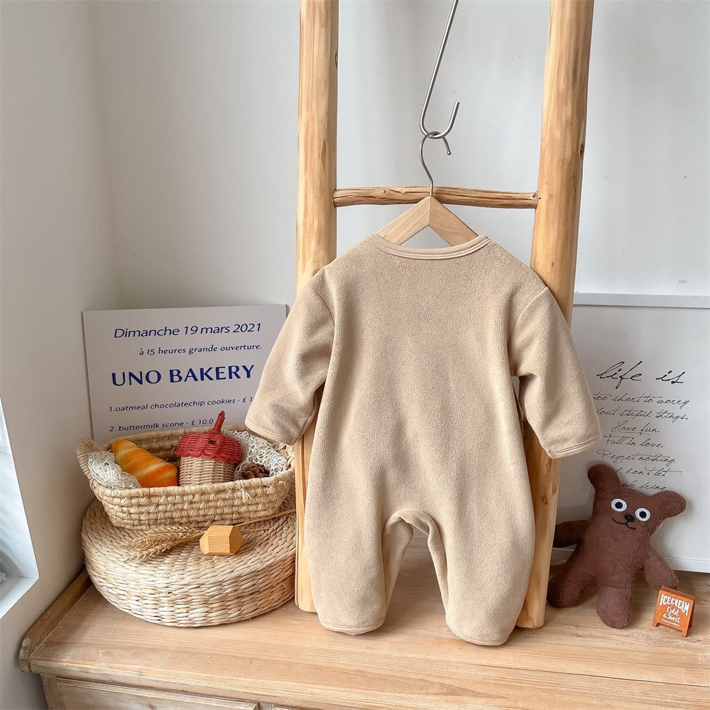 Baby Bear Fleece Lovely Brown Romper