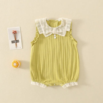 Baby Flower Lace Collar Sleeveless Bodysuit