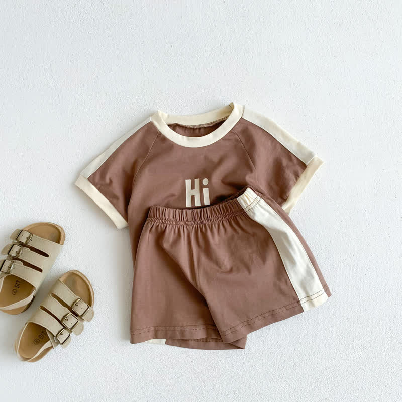 HI Baby Crew Neck Tee and Shorts Set