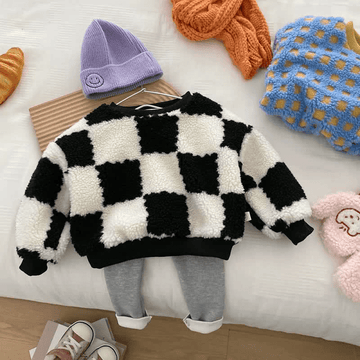 Toddler Checkerboard Fleece Lined Sweatshirt