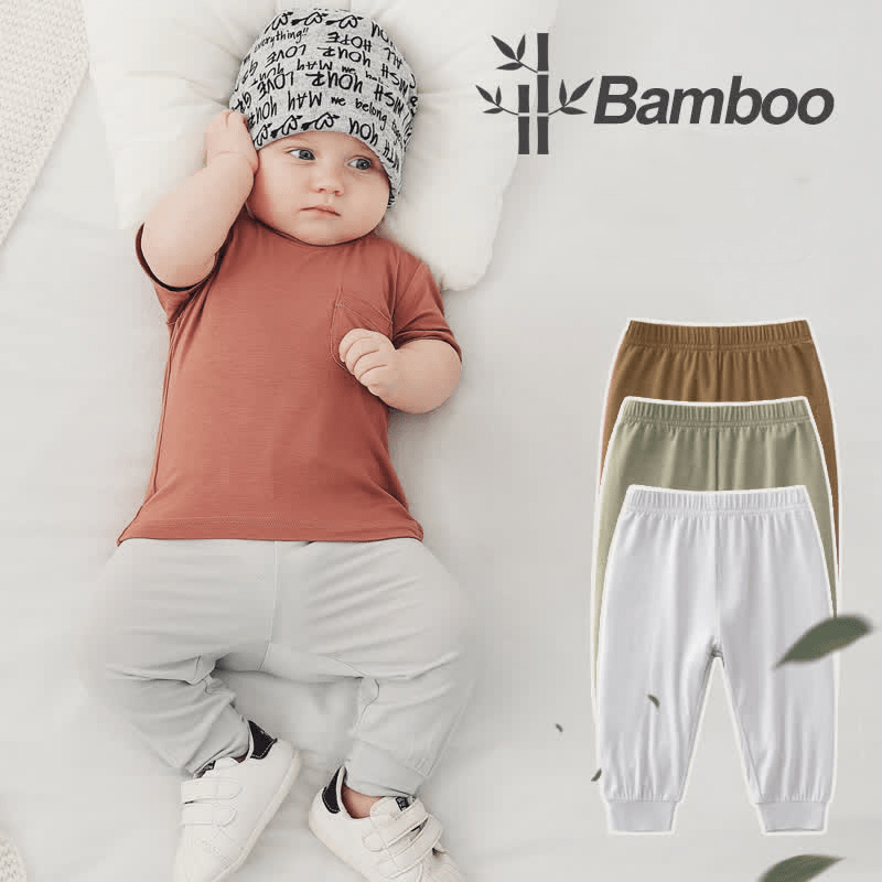 Baby Solid Color Elastic Waist Pants