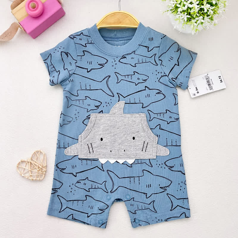 Baby Shark Crew Neck Newborn Romper