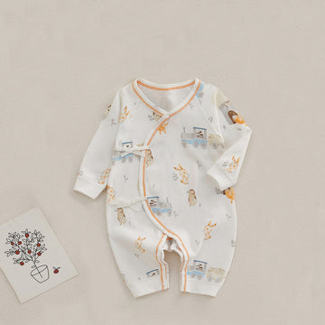 Baby Animals Seamless Kimono Romper