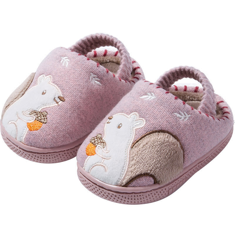 Toddler Fuzzy Squirrel Slippers