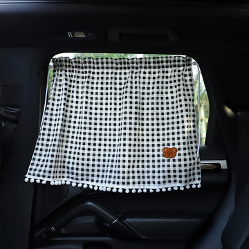 Plaid Bear Car Sun Shade Cover