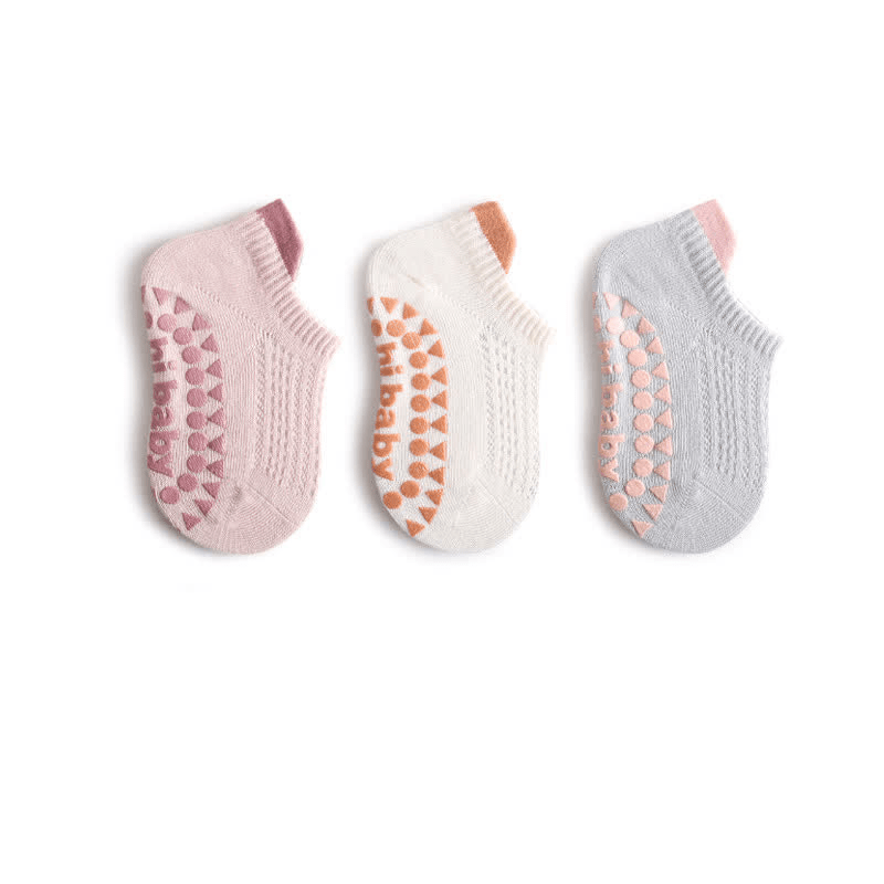 3 Pairs Baby Toddler Anti-Slip Ankle Socks