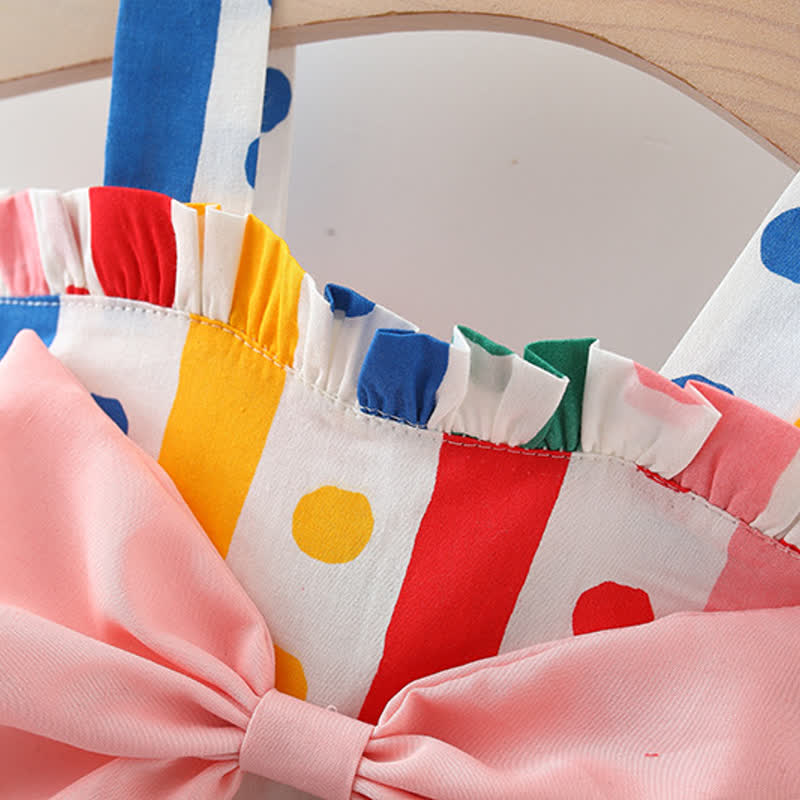 Baby Rainbow Dot Dress with Hat