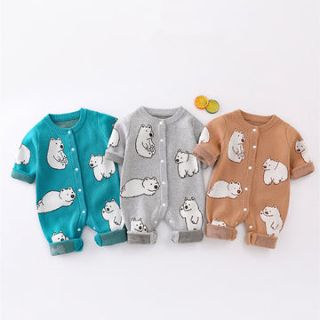 Baby Knitted Cute Polar Bear Romper