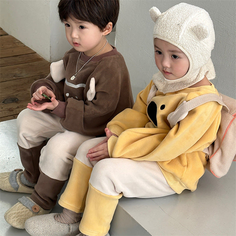 Toddler Fleece Smile Bear Cute 2 Pieces Set