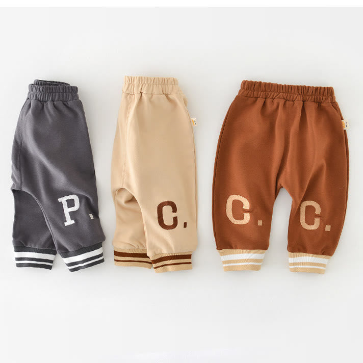 C/P Baby Embroidered Letter Casual Jogger Pants