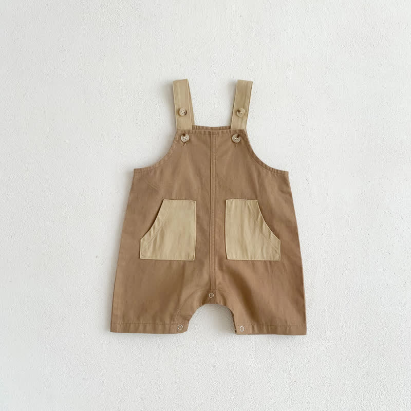 Baby Color Block Casual Overalls