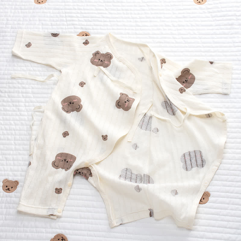 Baby Bear Newborn Pajamas Romper Hat with Bib