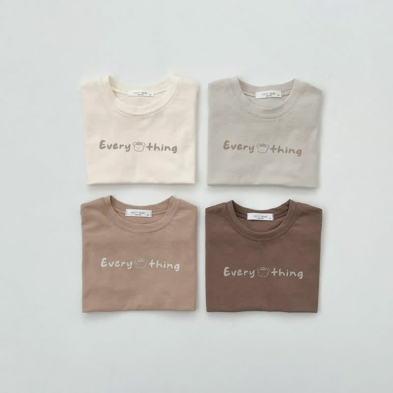 EVERTHING Baby Toddler Bear Casual Crew Neck T-shirt