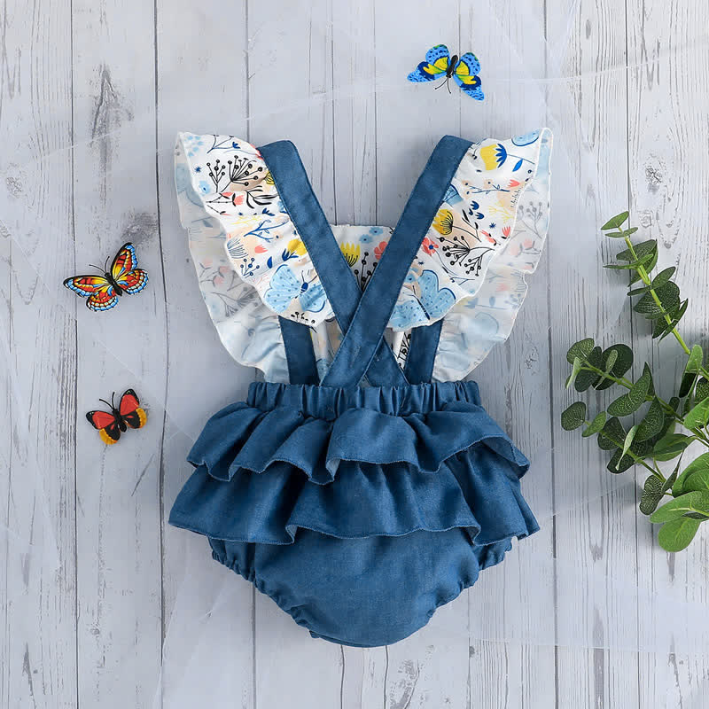 Baby Butterfly Ruffled Layered Bodysuit