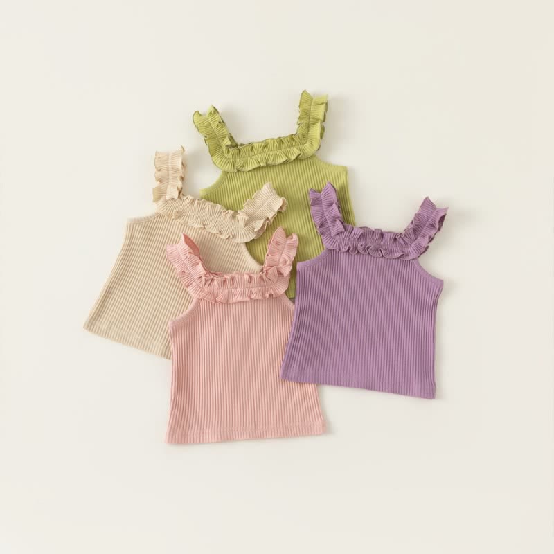 Toddler Girl Ruffled Solid Color Camisole