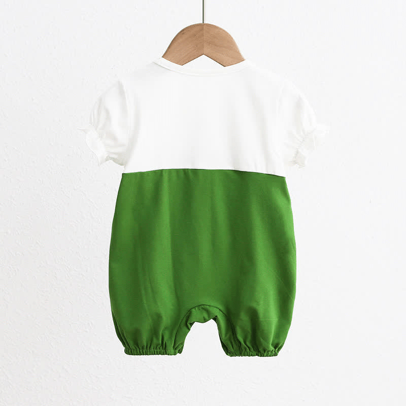 Baby Flower Splicing Fake 2 Pieces Romper