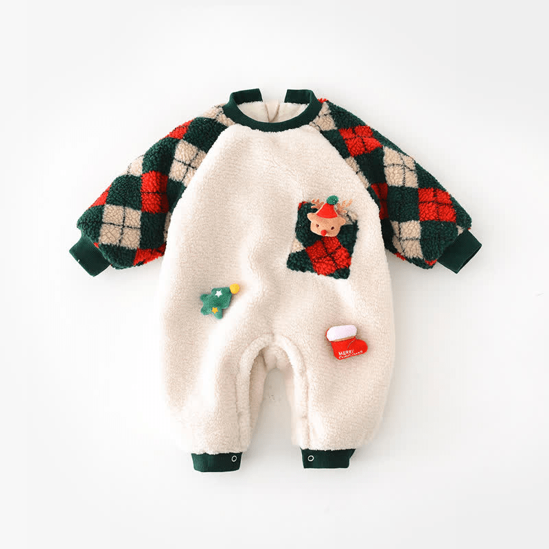 Baby Christmas Elk Warm Romper