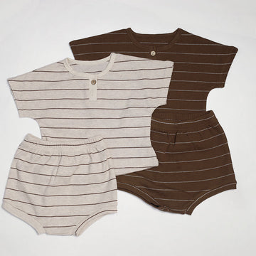 Baby Striped Crew Neck 2 Pieces Set