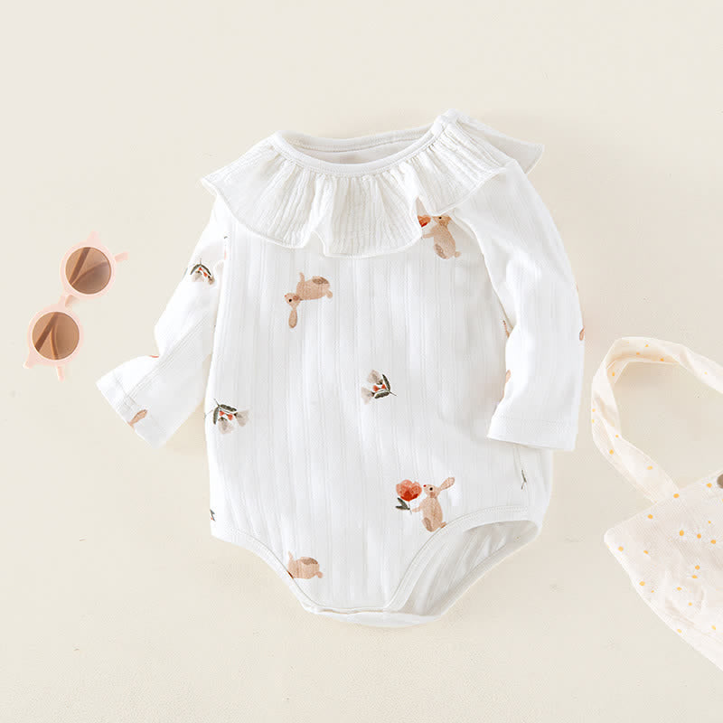 Baby Bunny Flounce Lace Collar Bodysuit