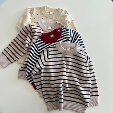 Baby Striped Dots Knitted Casual Sweater