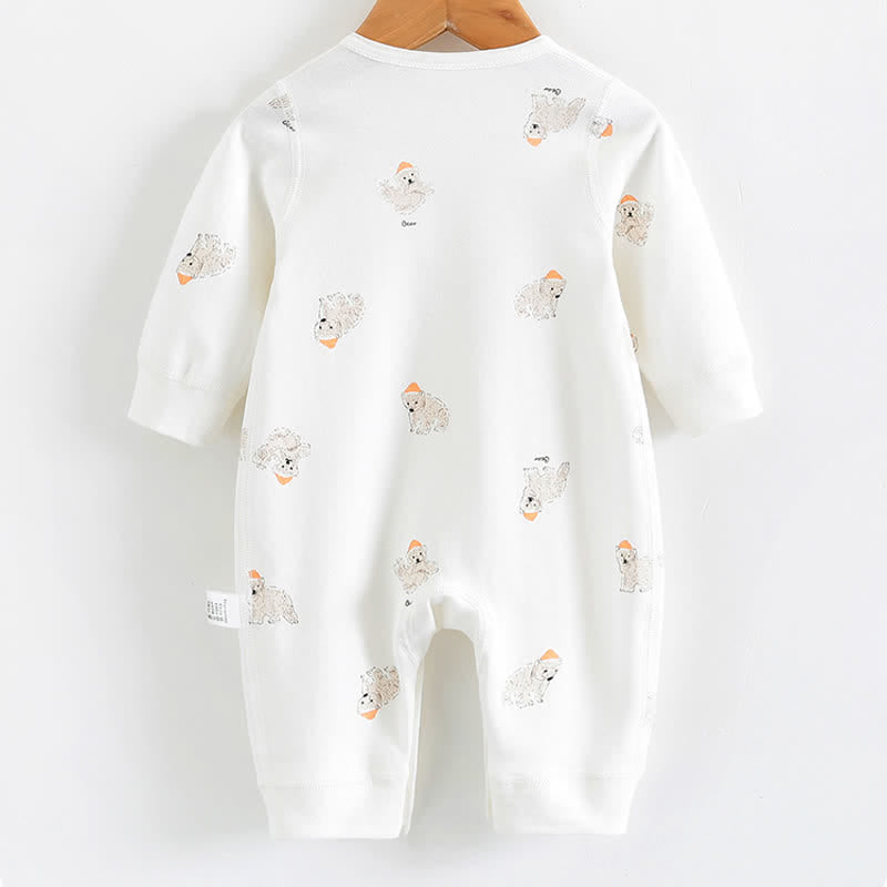 Baby Polar Bear Newborn Seamless Romper in White