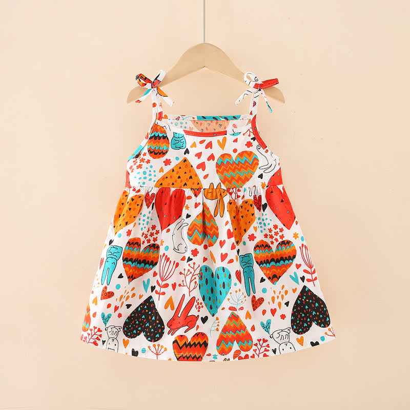 Baby Toddler Floral Heart Bunny Sling Dress